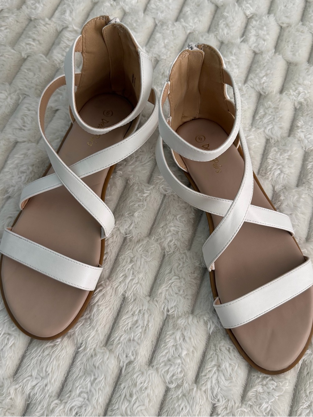 Aeropostale White Crisscross Ankle Strap Sandals